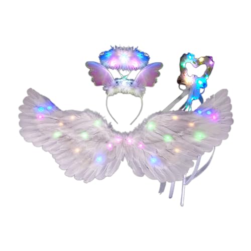 LED Fairy Princess Kostüm Set Umfassen Stirnband Fairy Wing LED LEG LAUT UP STAND Für 2-12 Jahre Mädchen von SELVFZ