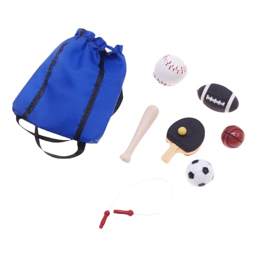 Miniatur Sportspielzeug Für Doll House Playeriod Beinhaltet Basketball Fußball Tisch Tennis Ball Überspringen Seil Safe Bildungsablehrung Um Play Set Doll House Sports Accessoires von SELVFZ