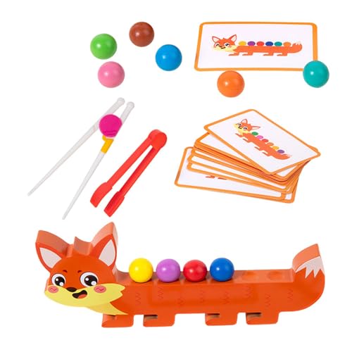 Perlenklemmausgleichsspiel Holzsortierspielzeug Für Farberkennung Handaugenkoordination Training Kinder Bildungsspielzeug Kleinkind Bildungsstapel Gleichgewicht Spiel von SELVFZ