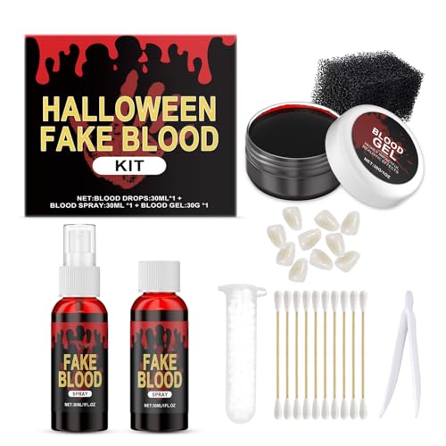 Professioneller Gruseliger Fang Set Für Die Erstellung Von Blutigen Szenen Faux Blood Gel Für Horror Themenpartys Cosplay Event Scary Halloween Requisiten Und Accessoires von SELVFZ