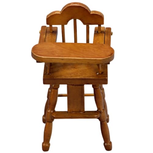Realistische Metall Miniaturpuppenhäuser High Chair 1/12 Skala Verbessert Die Miniaturszene Und Modell Holzpuppenhäuserzubehör von SELVFZ