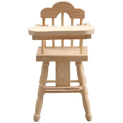 Realistische Metall Miniaturpuppenhäuser High Chair 1/12 Skala Verbessert Die Miniaturszene Und Modell Holzpuppenhäuserzubehör von SELVFZ