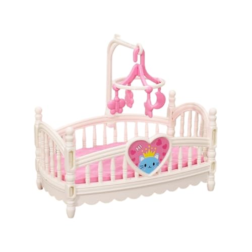 Realistisches Miniaturbett Rollenspiel Und Display Für Puppenhäuser Enthusiasten 1/12 Skala Leicht Zu Montieren Kindergarten Dollhouses Miniaturbabybett von SELVFZ