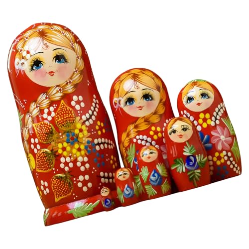 Russische Nistpuppen Matryoshka Set Von 7 Stapelpuppen Kinder Handaugenkoordination Handgefertigtes Babushka Spielzeugfestival Requisiten Russische Matryoshka von SELVFZ