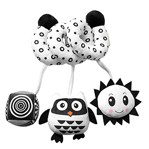 SELVFZ 1 Pc Babyauto Für Sitzspielzeug Klingbare Hängende Plüsch Ringspielzeug Für Krippenstangen Rassel Teether Mit Tierisch Weicher Plüsch Ringglocke von SELVFZ