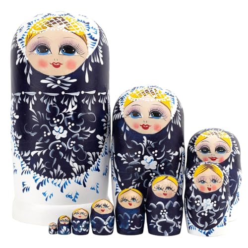 SELVFZ 10Layers Russische Matryoshka Nisting Dolls Holzstapel Spielzeugpuppen Set Traditionelle Kunsthandwerksfiguren Dekorative Kollektion Künstlerische Nistpuppen SELVFZ 10Layers Russische Matryoshka Nisting Dolls Holzstapel Spielzeugpuppen Set Traditionelle Kunsthandwerksfiguren Dekorative Kollektion Künstlerische Nistpuppen von SELVFZ