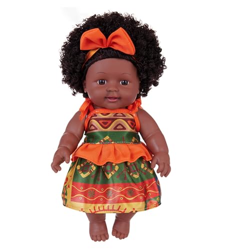 SELVFZ 12in Schwarze Mädchen Puppen Pflegen Puppen Realistische Handgefertigte Vinyls Afrikanische Wiedergeborene Spielzeug Elternspiel Sammlerbabypuppen Beruhigende Schlafpuppe von SELVFZ