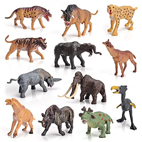 SELVFZ 12pcs/Set Figurmodell Prähistorische Tierrealistische Spielzeug Replikatertisch Kuchen Raumdekor Boutique Sammlung von SELVFZ