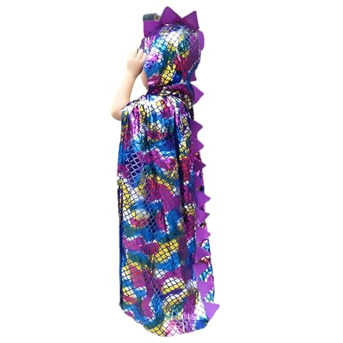 SELVFZ 3.. Kinder Dinosaurier Kostüm Mit Kapuze Cloak Halloween Cosplay Dragon Cape Kleinkind Rollenspiel Party Accessoire Dinosaurier Kostüm von SELVFZ