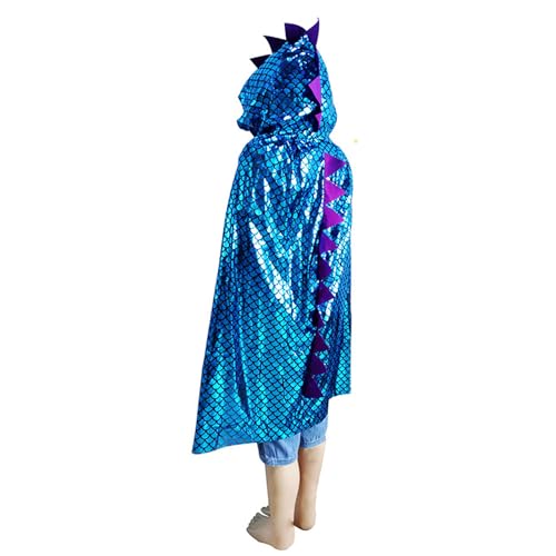 SELVFZ 3.. Kinder Dinosaurier Kostüm Mit Kapuze Cloak Halloween Cosplay Dragon Cape Kleinkind Rollenspiel Party Accessoire Dinosaurier Kostüm von SELVFZ