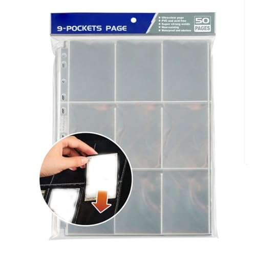 SELVFZ 50 Blätter Trading Card Album Hält 900 Einheiten Klarer Plastikschutz Für Sammlerspielkarten Aufbewahrungsbinder von SELVFZ