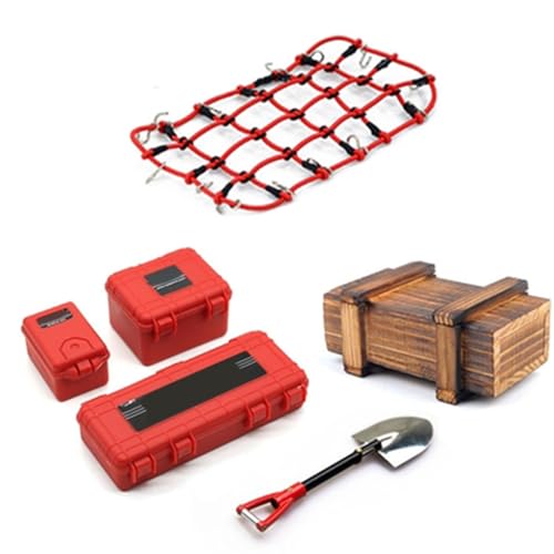 SELVFZ 6 PCs Crawler Car Dach Gepäck NETENHOOD Box Toolbox Schaufel Für 1/10 Crawler Traxx SCX10 Zubehör SELVFZ 6 PCs Crawler Car Dach Gepäck NETENHOOD Box Toolbox Schaufel Für 1/10 Crawler Traxx SCX10 Zubehör von SELVFZ