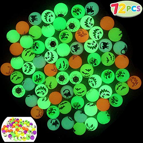 SELVFZ 72pcs Hüpfende Bälle Leuchten Dunklen Halloween Themen Trick Oder Behandeln Spielzeugparty. von SELVFZ