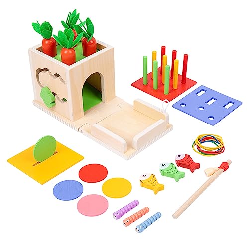 SELVFZ Baby Spielzeug Holzkasten Farbe Kognitive Fischereispiel Spielzeugausbildung Fine Motor Fertigkeit Brettspiel Für Kleinkindmünzen Box Holzmünzbox Lernspielzeug von SELVFZ