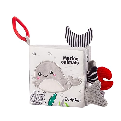 SELVFZ Babybuch Polyester Stoffbuch Interaktive Tierschwänze Lernspielzeug Raschling Buch Kind Lernen Geschenk von SELVFZ