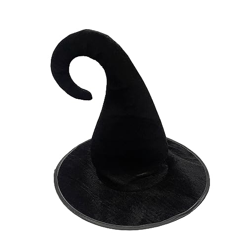 SELVFZ Black Wizard Halloween Hexenhut Mit Rose Halloween Cosplay Hexenhut Party Kostüm Wizard Hat Auftritte Requisiten Requisiten von SELVFZ