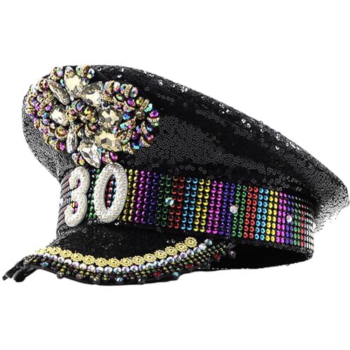SELVFZ Brauthut Für Tanzparty Glitzer Fedora Musikfestival Frauen Kostümkappe Pailletten Pailletten Besetzte Kapitän Hüte SELVFZ Brauthut Für Tanzparty Glitzer Fedora Musikfestival Frauen Kostümkappe Pailletten Pailletten Besetzte Kapitän Hüte von SELVFZ