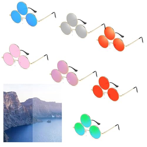 SELVFZ Bunte Runde Drei Rahmenbrillen Teenager Weihnachtsfest Photo Brille Party Drei Frame Farblinsen Brille SELVFZ Bunte Runde Drei Rahmenbrillen Teenager Weihnachtsfest Photo Brille Party Drei Frame Farblinsen Brille von SELVFZ