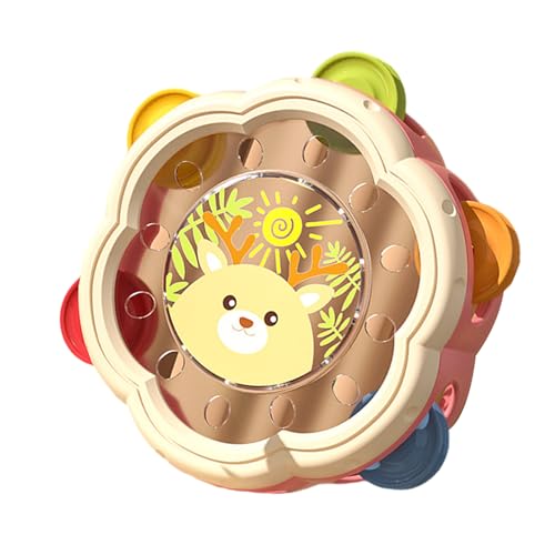 SELVFZ Buntes Cartoon Handtrommel Mit Rassel Sound Bildungsspielzeug Für Kleinkind Fine Motor Skill Training Kinder Tamburine Spielzeug SELVFZ Buntes Cartoon Handtrommel Mit Rassel Sound Bildungsspielzeug Für Kleinkind Fine Motor Skill Training Kinder Tamburine Spielzeug von SELVFZ