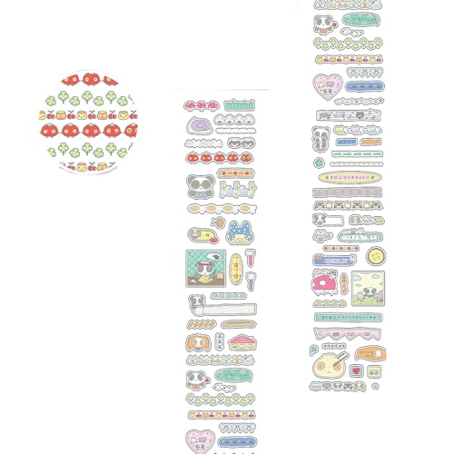SELVFZ Cartoon Panda Theme Paper Tape Roll 2m Clovers Muster Aufkleber Für Journaling Und Scrapbooking Creative Project von SELVFZ