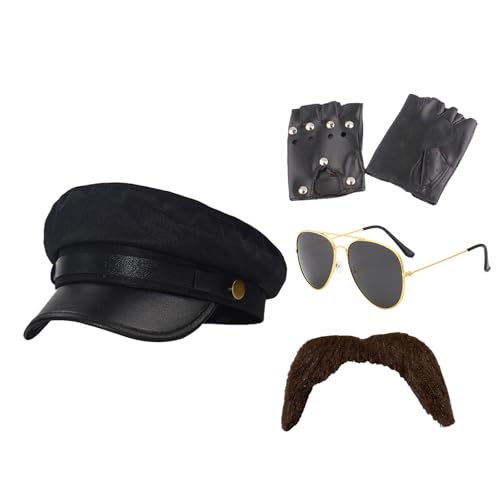 SELVFZ Chauffeur Kostüm Set Black Chauffeur Neuheit Limousinen Fahrer Kostümzubehört SELVFZ Chauffeur Kostüm Set Black Chauffeur Neuheit Limousinen Fahrer Kostümzubehört von SELVFZ