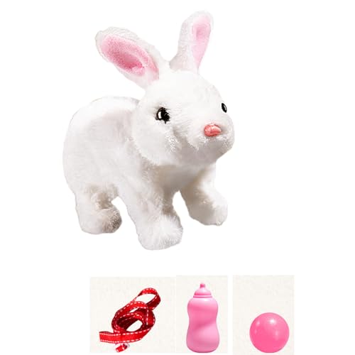 SELVFZ Elektrisches Plüsch Kaninchenspielzeug Für Kinder Simulation Elektronisch Haustier Spielzeug Bellen Kaninchen Babykriechende Lernspielzeug Kleinkind Geschenk von SELVFZ