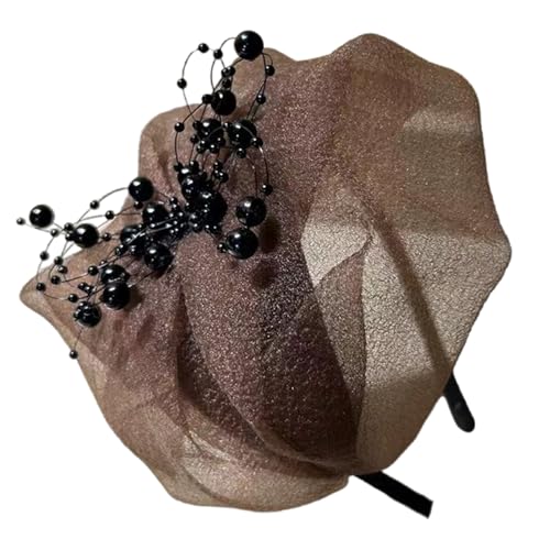 SELVFZ Französische Rüschen Halbhut Stirnband Mit Perlen Dekors Haarbandhaar Formwerkzeug Für Abend Bankettparty Requisiten Kopfbedeckung SELVFZ Französische Rüschen Halbhut Stirnband Mit Perlen Dekors Haarbandhaar Formwerkzeug Für Abend Bankettparty Requisiten Kopfbedeckung von SELVFZ