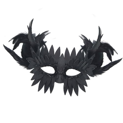 SELVFZ Freundliche Halbe Gesichtsvogelmaske Eule Federed Verziertes Leichtes Design Ideal Für Themenpartys Und Paraden Halloween Schnabelmaske SELVFZ Freundliche Halbe Gesichtsvogelmaske Eule Federed Verziertes Leichtes Design Ideal Für Themenpartys Und Paraden Halloween Schnabelmaske von SELVFZ