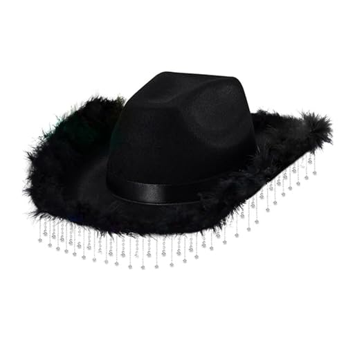 SELVFZ Fringe Cowgirl Für Frau Mann Atmungsaktivem Cowboyhut Mit Strasssteinen Rand Bankette Partyfotografie SELVFZ Fringe Cowgirl Für Frau Mann Atmungsaktivem Cowboyhut Mit Strasssteinen Rand Bankette Partyfotografie von SELVFZ