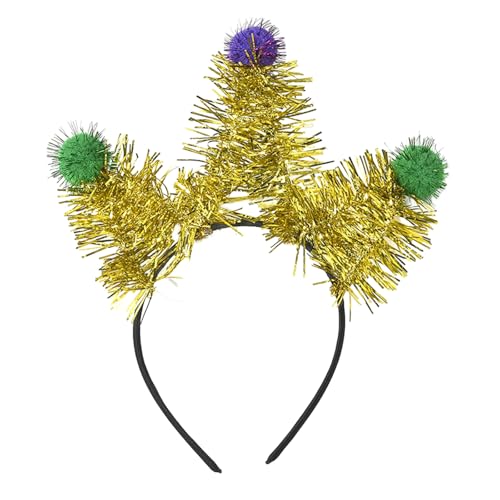 SELVFZ Glitzernde Mardigras Pompoms Stirnband Kostümzubehör Haarband Carnivals Celebration Kopfschmuck Fattesday Party Requisiten von SELVFZ