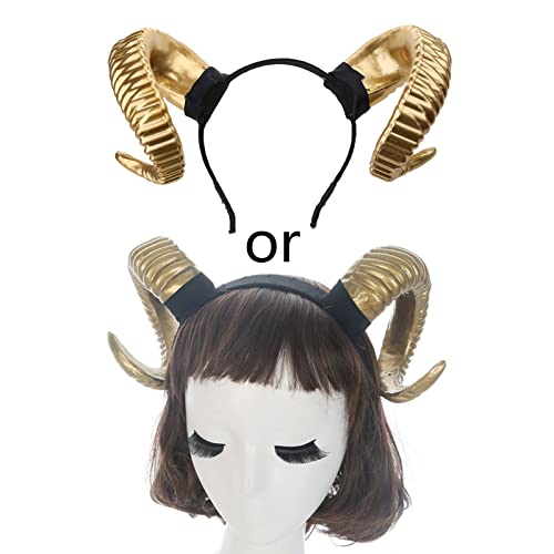 SELVFZ Gothic Halloween Frauen Mädchen Stirnband Schafhorn Wald Cosplay Kostüm H Halloween Für Schlafzimmer Teenager SELVFZ Gothic Halloween Frauen Mädchen Stirnband Schafhorn Wald Cosplay Kostüm H Halloween Für Schlafzimmer Teenager von SELVFZ