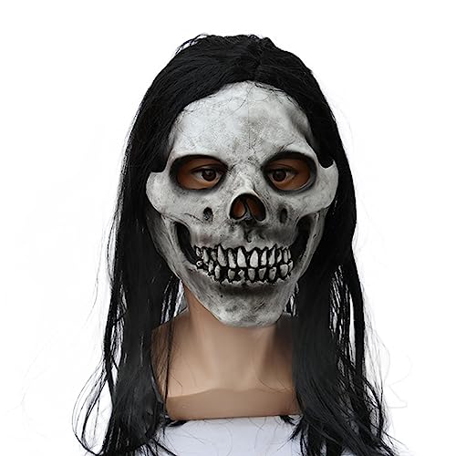 SELVFZ Gruselige Frau Kopfbedeckung Langes Haar Scary Frau Kopfstück Halloween Party Cosplays Kostüm Gruseliger SELVFZ Gruselige Frau Kopfbedeckung Langes Haar Scary Frau Kopfstück Halloween Party Cosplays Kostüm Gruseliger von SELVFZ