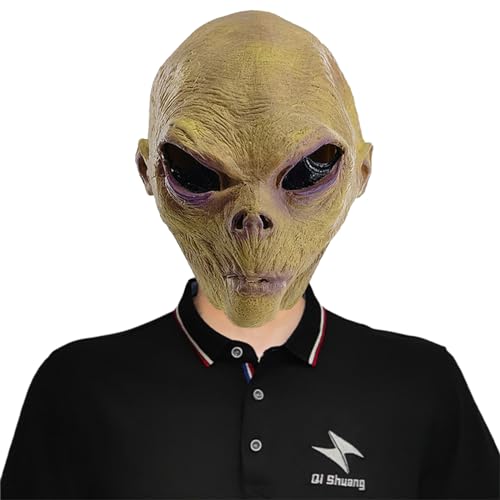 SELVFZ Halloween Alien Maske Für Erwachsene Halloween Gesichtsmaske Glvoes Für Männer/Frauen Halloween Party Cosplay Masquerade von SELVFZ