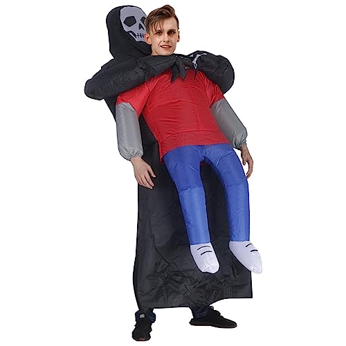 SELVFZ Halloween Kostüm Aufblasbare Schwarze Party Kostüm Mit Fahrt Kostüm Blow Up Close Cosplay Party Requisiten Outfit Aufblasbares Kostüm Gruselige Aufblasbare Anzug Gruselig Halloween Kostüm von SELVFZ