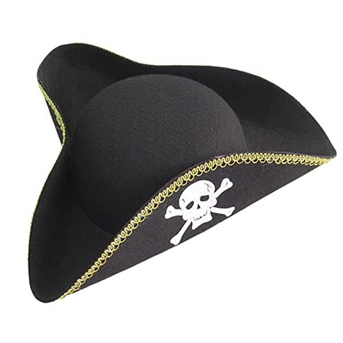 SELVFZ Halloween Tricorn Zarte Schwarze Tricornhüte Buccaneer Kostüm Erwachsene Cosplay Kostüm Pirat Tricorn Hüte Halloween Hats Für Frauen von SELVFZ