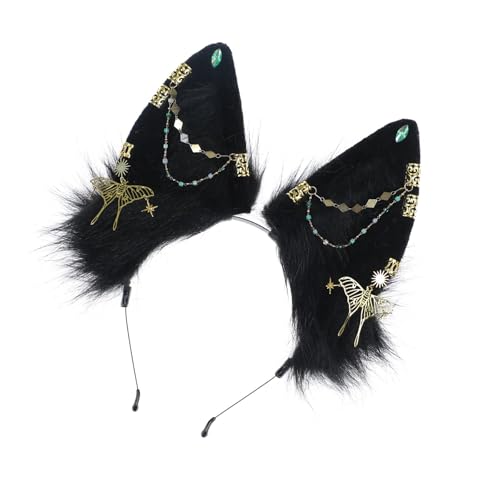 SELVFZ Handgefertigtes Wolf Ohrhaarband Anime Event Hairband Maskeraden Kostüm Kopfschmuck Teenager Mädchen Rollenspiele Dressing Accessoires SELVFZ Handgefertigtes Wolf Ohrhaarband Anime Event Hairband Maskeraden Kostüm Kopfschmuck Teenager Mädchen Rollenspiele Dressing Accessoires von SELVFZ