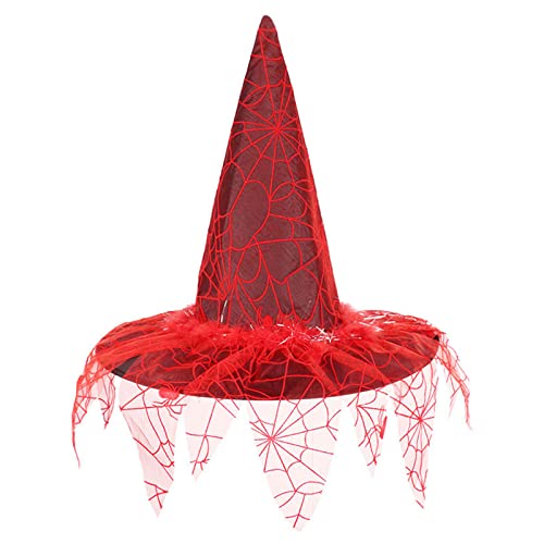 SELVFZ Hexenhüte Mit Schleier Für Frauen Halloween Große Party Hüte Wizard Magican Halloween Kopfschmuck Party Bevorzugt Hexenhut Schleier von SELVFZ