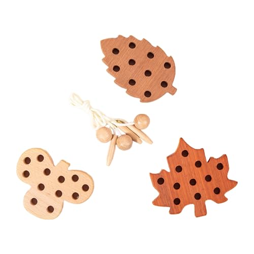 SELVFZ Holzblatt Animal Star Moon Stringspielzeug Set Kleinkind Fadenspielzeug Pädagogischer Lernspielzeug Für Geschenke Jungen Mädchen Fadenspielzeug Für Kleinkinder Lernen von SELVFZ