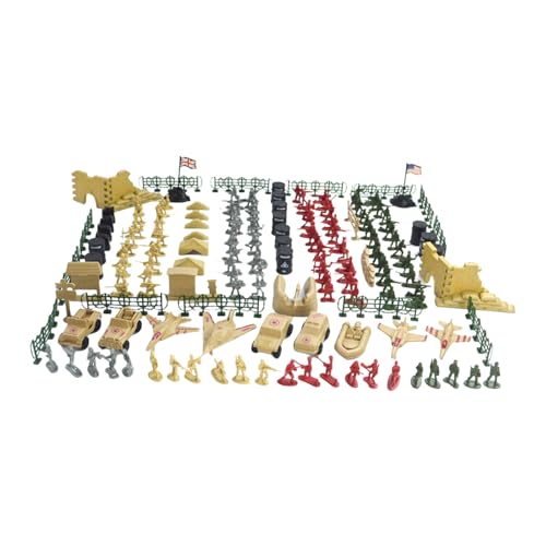SELVFZ Kampfkämpfer Figuren Set Soldier Playset Toy Bucket Mit Tanks Und Flugzeugen Für Kinder Von 4 Bis 7 Kampfspielmodellmodellfiguren von SELVFZ