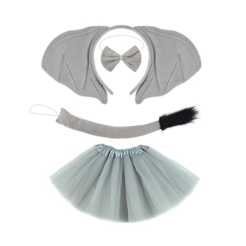 SELVFZ Kinder Elefant Kostümzubehör Für Boy Girl Halloween Cosplay Party Einschließlich Stirnband Heckhandschuh Bowtie Und Rock SELVFZ Kinder Elefant Kostümzubehör Für Boy Girl Halloween Cosplay Party Einschließlich Stirnband Heckhandschuh Bowtie Und Rock von SELVFZ
