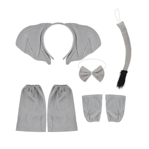 SELVFZ Kinder Elefant Kostümzubehör Für Boy Girl Halloween Cosplay Party Einschließlich Stirnband Heckhandschuh Bowtie Und Rock SELVFZ Kinder Elefant Kostümzubehör Für Boy Girl Halloween Cosplay Party Einschließlich Stirnband Heckhandschuh Bowtie Und Rock von SELVFZ