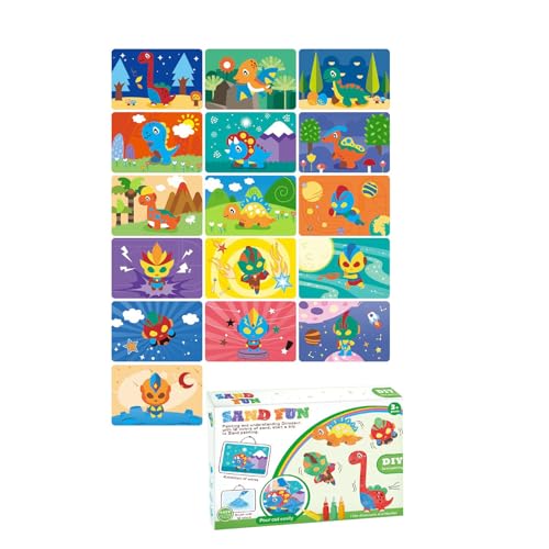 SELVFZ Kinder Sandkunst Malmale Projekt Sand Draw Bastelkits Für Einfallsreiche Lustige Hände Zum Lernwerkzeug Malerei Accessoires von SELVFZ
