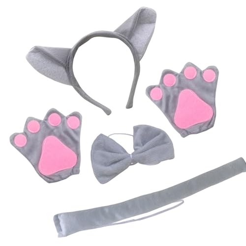 SELVFZ Kinder Wolfsrolle Spielen Outfit Wolf Tail Stirnband Bowtie Rock Wolf Tierkostümzubehör Für Kid Halloween Rollenspiel SELVFZ Kinder Wolfsrolle Spielen Outfit Wolf Tail Stirnband Bowtie Rock Wolf Tierkostümzubehör Für Kid Halloween Rollenspiel von SELVFZ