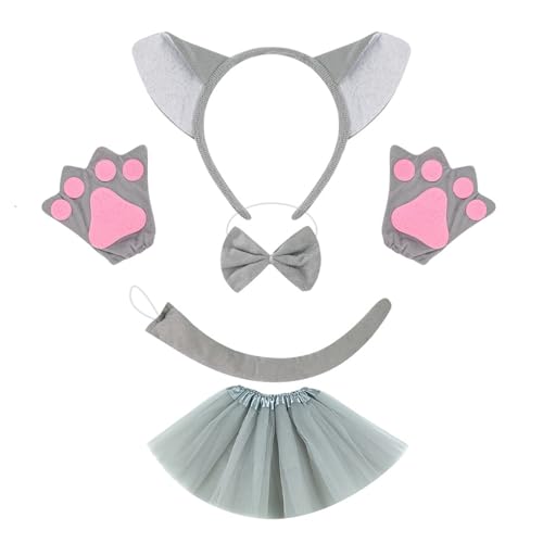 SELVFZ Kinder Wolfsrolle Spielen Outfit Wolf Tail Stirnband Bowtie Rock Wolf Tierkostümzubehör Für Kid Halloween Rollenspiel SELVFZ Kinder Wolfsrolle Spielen Outfit Wolf Tail Stirnband Bowtie Rock Wolf Tierkostümzubehör Für Kid Halloween Rollenspiel von SELVFZ