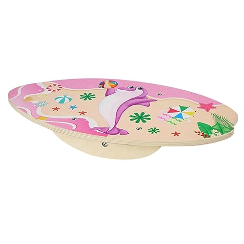 SELVFZ Kinderbetriebsausgleichstrainer Holz Wobble Board Anti Rutsch Startlager Für Kleinkind 3 4 5 6 7 8 Body Gleichgewichtstrainer Kids von SELVFZ