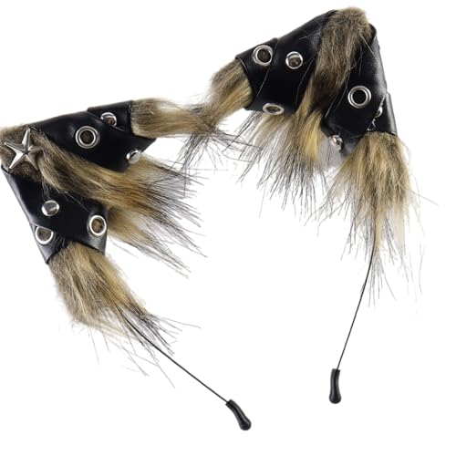 SELVFZ Kunstpelze Katzen Füchse Ohren Stirnband Für Frauen Halloween Cosplay Kostüm Haarzubehör Furry Ohrs Haar Hoop Halloween Cosplay Kostümzubehör von SELVFZ