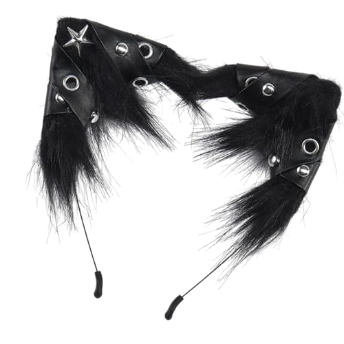 SELVFZ Kunstpelze Katzen Füchse Ohren Stirnband Für Frauen Halloween Cosplay Kostüm Haarzubehör Furry Ohrs Haar Hoop Halloween Cosplay Kostümzubehör von SELVFZ