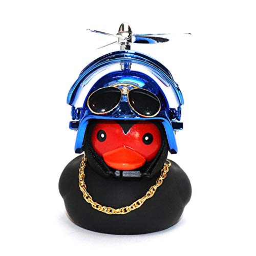 SELVFZ Little Black Entenhelm Propeller Gummi Entenauto Dekoration Lustige Rucksack Fahrradfahrzeugzyklus Ornament Outdoor Gear Musikspielzeug Für Baby Notely Remote Cars Geste Aufladbare von SELVFZ