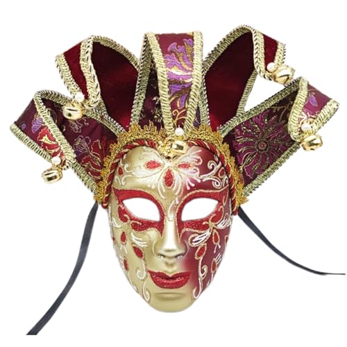 SELVFZ Masquerade Full Face Maske Mit Bells Comedy Comedy Maske Kostümgendeur SELVFZ Masquerade Full Face Maske Mit Bells Comedy Comedy Maske Kostümgendeur von SELVFZ