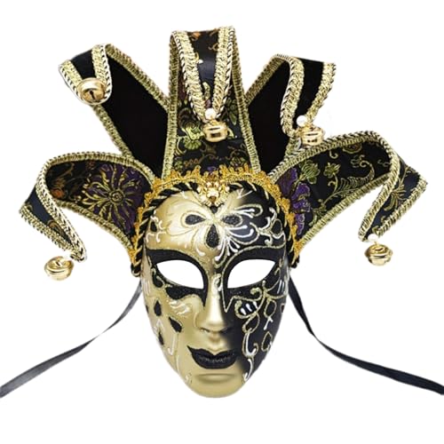 SELVFZ Masquerade Full Face Maske Mit Bells Comedy Comedy Maske Kostümgendeur von SELVFZ